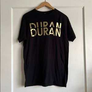 Unisex Duran Duran vintage looking band shirt Black Gold 1970 1980 band shirt